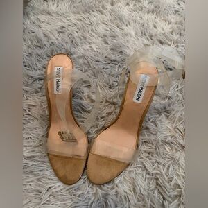 Steve Madden Transparent Strap Heels - Tan